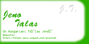 jeno talas business card